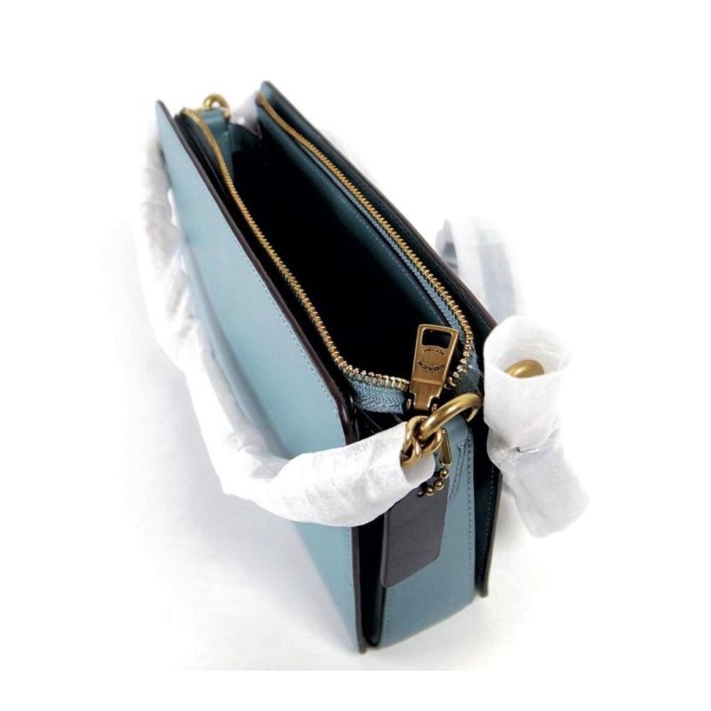 Pre Loved coach Leather Crossbody ZipTop Women blue | blue Crossbody Bags - Picture 4 of 8